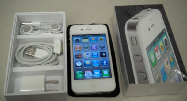 white iphone 4 unboxing