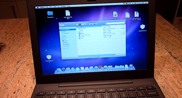 Photo de Un Netbook Cr-48 tournant sous Mac OS-X Snow Leopard