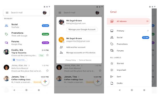 Gmail la meilleure application de messagerie sur Android