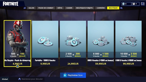 tarif v bucks gratuits