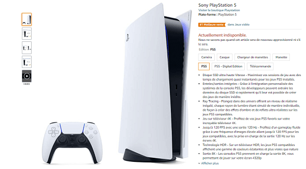 playstation indisponible amazon
