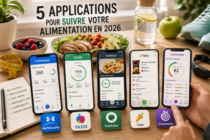Les 5 meilleures applications de suivi nutritionnel : notre comparatif 2026